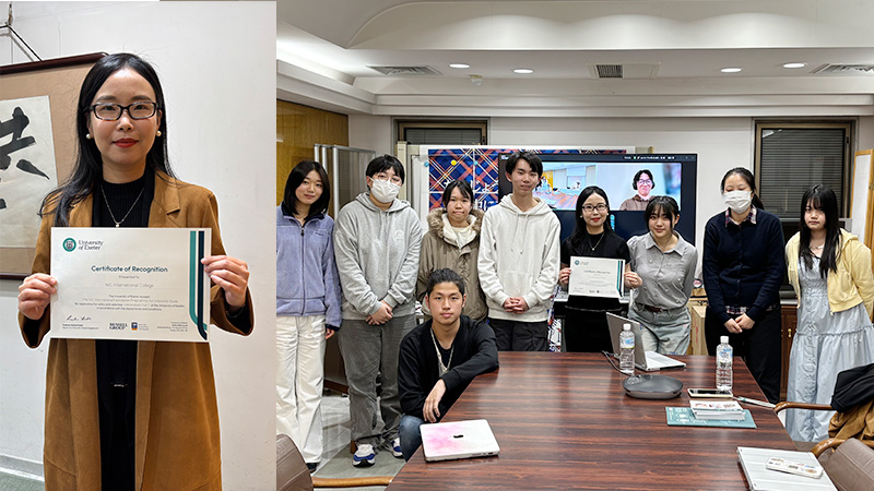 エクセター大学の担当官とNIC学生たち